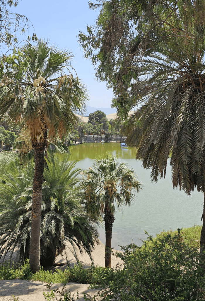 Huacachina view of the oasis in Peru,  near Ica