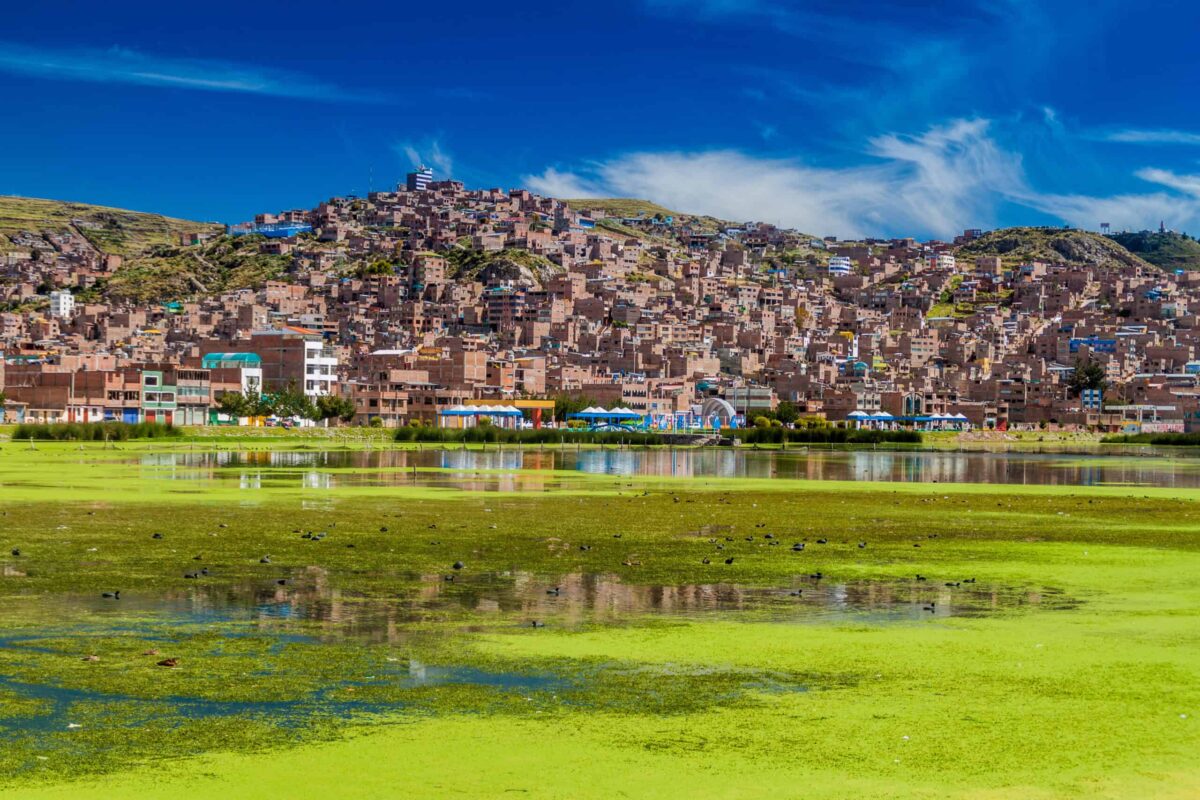 City of Puno on the shores of Lake Titicaca