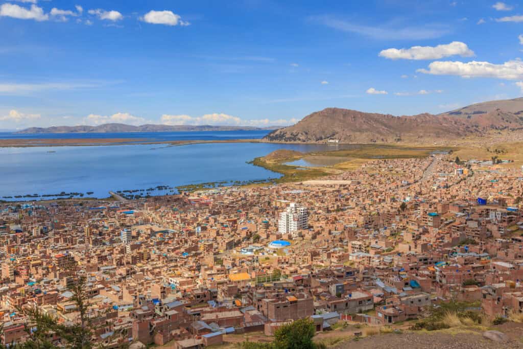 Panoramic view of Puno Peru
