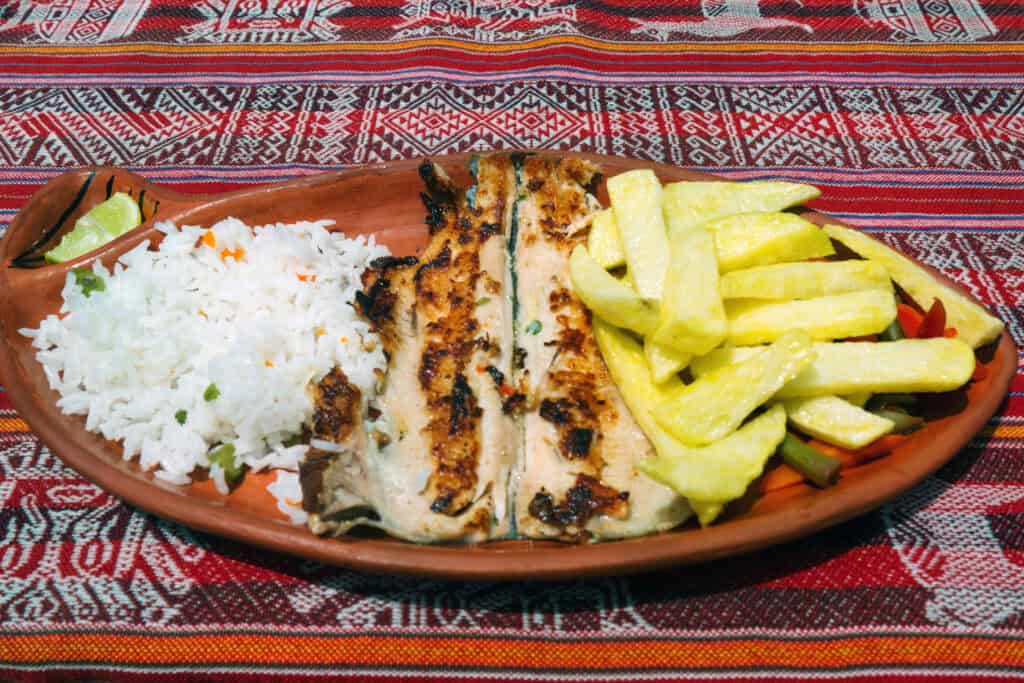 Trucha Peruvian style Dish